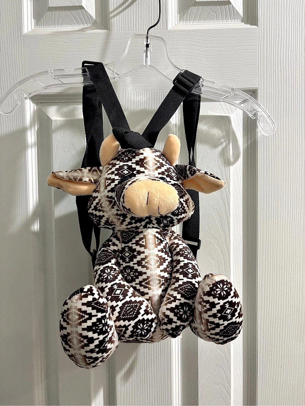 Farm Pals Aztec Cow Farm Pal Plush Backpack Brown & White